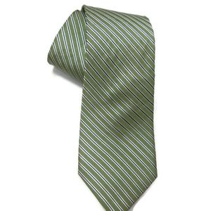 Nautical Men's Silk Green Striped Neck Tie